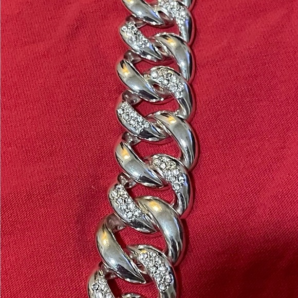 Silver Toned Bracelet with Crystal Accents - Picture 5 of 6